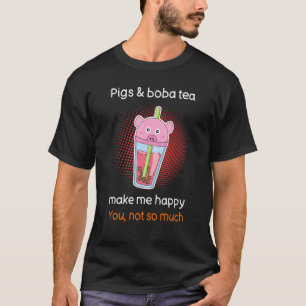 Boba Tea Sarcastic Pig Bubble Tea T-Shirt