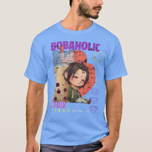 Bobaholic Bubble Tea Japanese Boba Milk Tea Anime T-Shirt