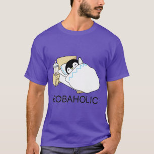 Bobaholic Little Penguin g in Bed with some Boba T-Shirt