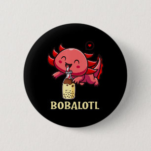Bobalotl Axolotl Boba Tea Bubble Milk Anime Lover  6 Cm Round Badge