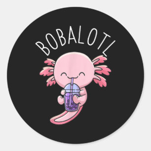 Bobalotl Axolotl Boba Tea Bubble Milk Classic Round Sticker