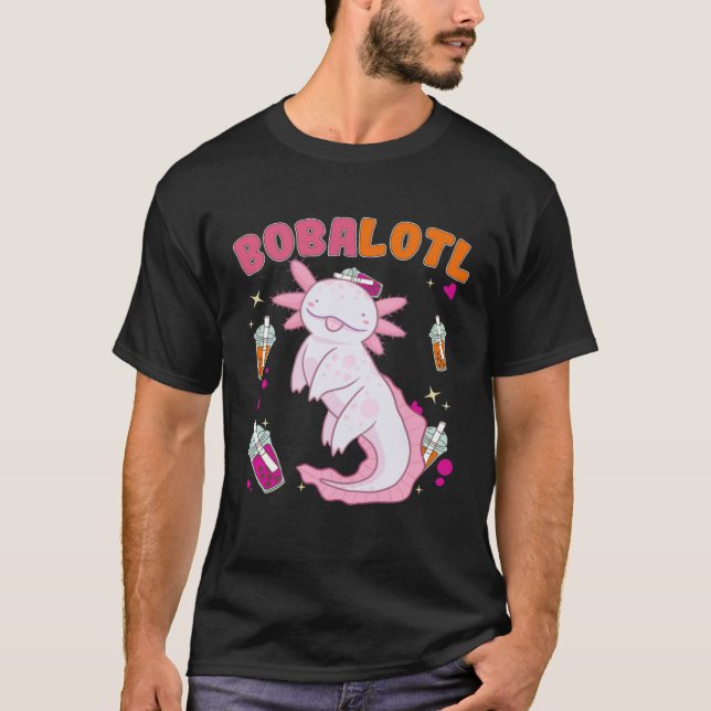 Bobalotl Axolotl Boba Tea Bubble Milk T-Shirt (Front)