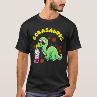 Bobasaurus | Cute Bubble Tea Boba Dinosaur Milk Lo T-Shirt