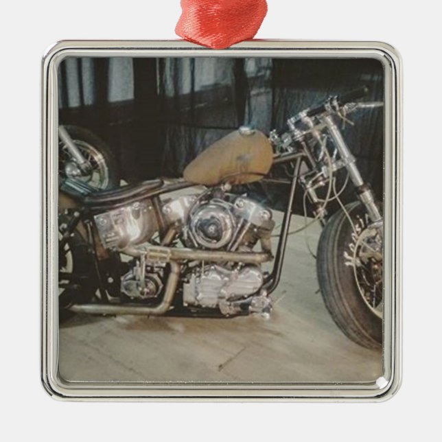 bobber bike metal tree decoration (Front)