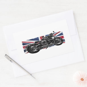 Bobber Motorcycle, Vintage Bikes, Great Britain Rectangular Sticker