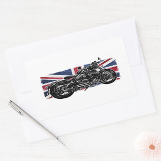 Bobber Motorcycle, Vintage Bikes, Great Britain Rectangular Sticker