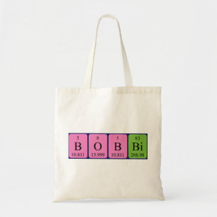 Bobbi periodic table name tote bag