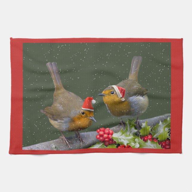 Bobbin' Robins Kitchen Towel (Horizontal)