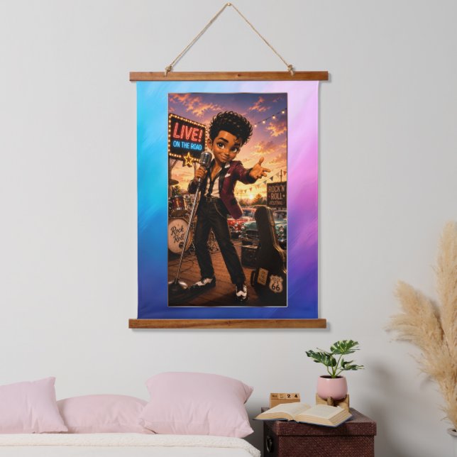 Bobby Chibi Rockabilly Dawn Tapestry (Bedroom)