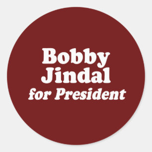 BOBBY JINDAL FOR PRESIDENT 2 CLASSIC ROUND STICKER