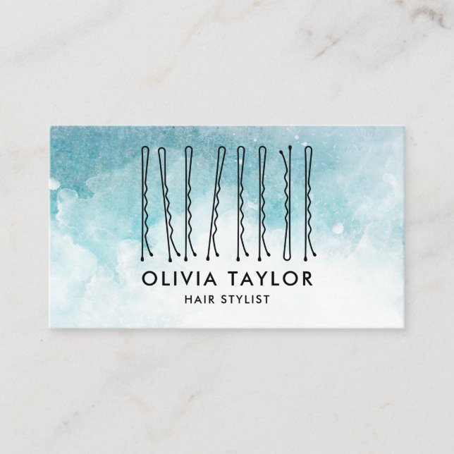 Bobby Pins Hair Stylist Hair Salon Hairdresser Business Card (Front)