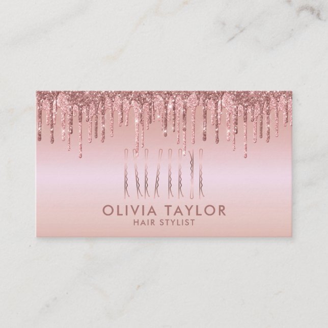 Bobby Pins Hair Stylist Hair Salon Hairdresser Business Card (Front)