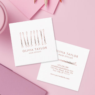 Bobby Pins Hair Stylist Hair Salon Hairdresser Square Business Card
