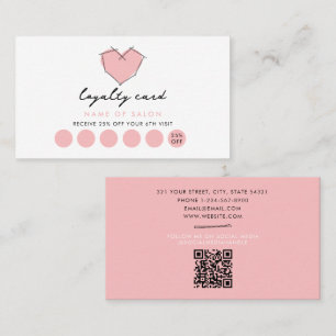 Bobby Pins Logo Hair Stylist Pink Loyalty Card