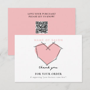 Bobby Pins Logo Hair Stylist Pink Thank You Card