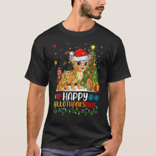 Bobcat Animal   Happy Bobcat Hellothanksmas T-Shirt