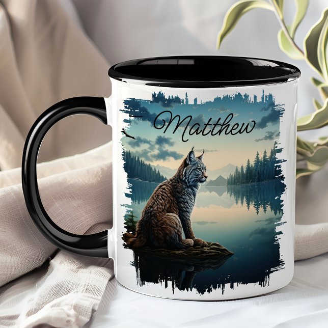 Bobcat by Lake Sunrise Wilderness  Mug (Creator Uploaded)