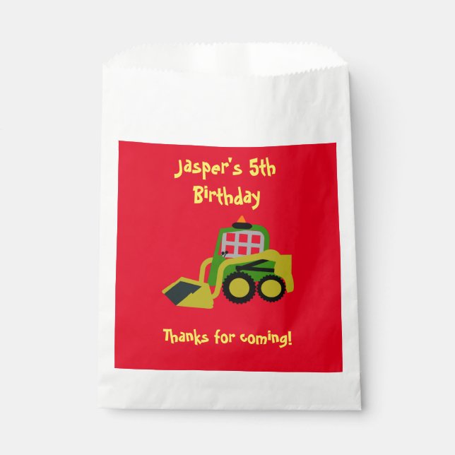 Bobcat Excavator Favour Bags (Front)