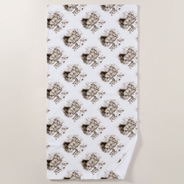 Bobcat Family Beach Towel (Front)