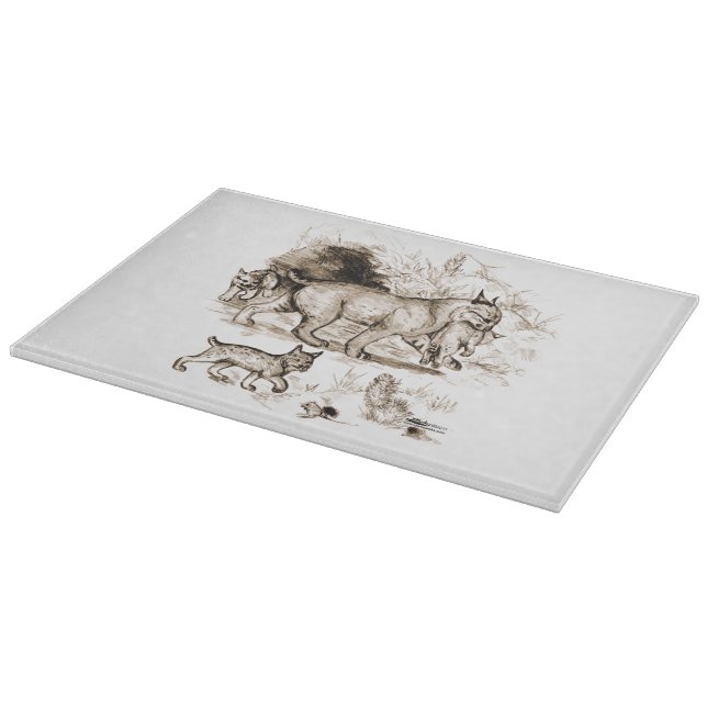Bobcat Family Cutting Board (Corner)