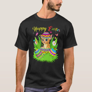 Bobcat  Floral Easter Egg Funny Bobcat Easter T-Shirt