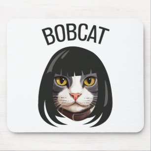 Bobcat Funny Cat Bob Haircut Trending Comedy Cat G Mouse Mat