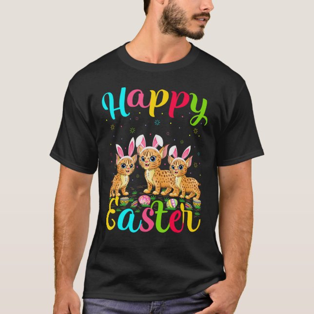 Bobcat   Funny Easter Egg Bunny Bobcat Happy Easte T-Shirt (Front)