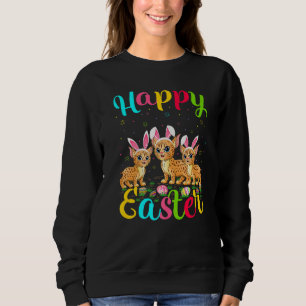 Bobcat  Funny Easter Egg Bunny Bobcat Happy Easter Sweatshirt