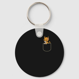 Bobcat In The Pocket Gift Lynx Pocket TShirt Key Ring