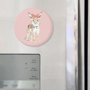 Bobcat Leopard Love Magnet