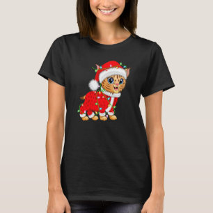 Bobcat Lover Xmas Lighting Santa Bobcat Christmas T-Shirt