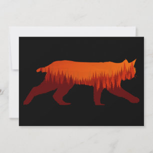 Bobcat Lynx Forest Tree Landscape Wilderness Invitation