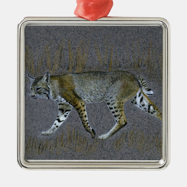 Bobcat Metal Tree Decoration (Front)
