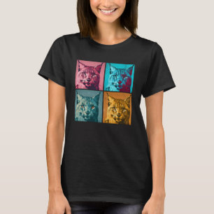 Bobcat Pop Illustration Colourful Animal Women Men T-Shirt