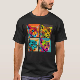 Bobcat Pop Illustration Colourful Animal Women Men T-Shirt