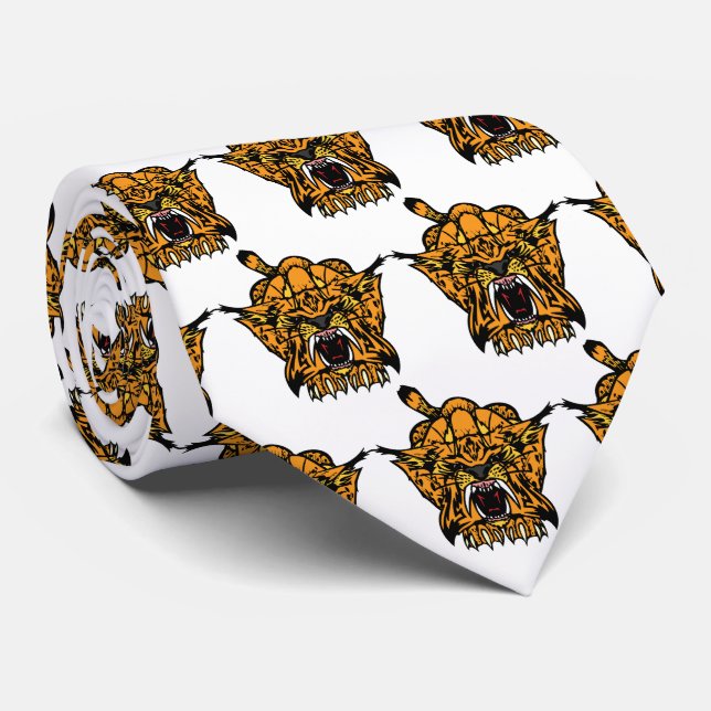 Bobcat Wildcat Team Mascot Football Baseball Tie (Rolled)