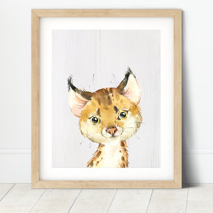 Bobcat Woodland Nursery Art Print