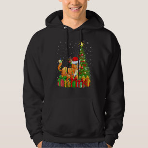 Bobcat Xmas Holiday Santa Bobcat Christmas Tree Hoodie