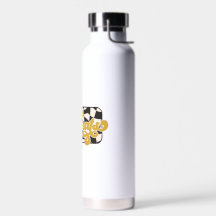 Bobcats Chequerboard Water Bottle: Gold