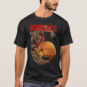 Bobcats Realistic bobcat Basketball Team design T-Shirt