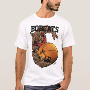 Bobcats Realistic bobcat Basketball Team design T-Shirt