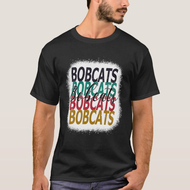 Bobcats Teacher School Sports Fan Team Spirit Blea T-Shirt (Front)