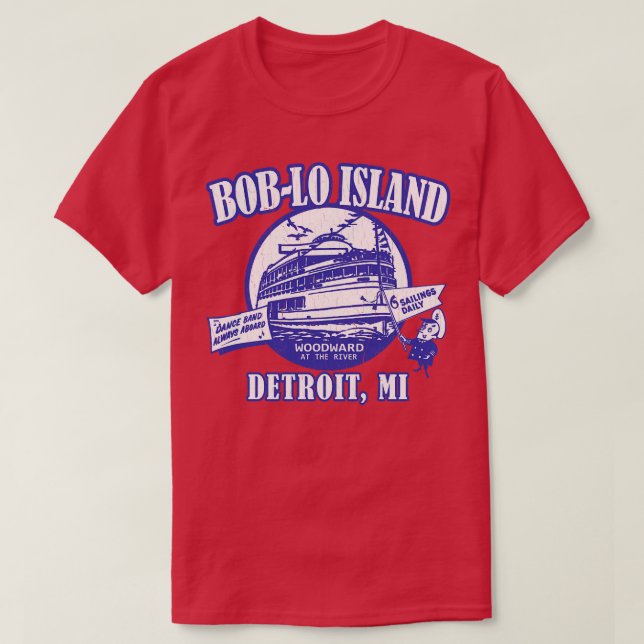 Boblo Island MI vintage distressed look T-Shirt (Design Front)