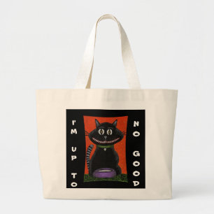 BOBO the BLACK CAT - I'm up to no good! tote bag
