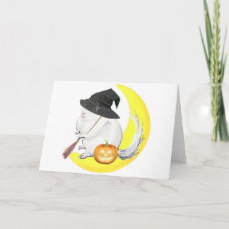 Bobo the chinchilla halloonween witch card