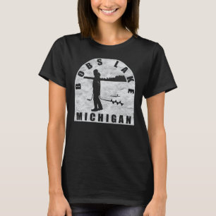 Bobs Lake Ice Fishing Michigan T-Shirt