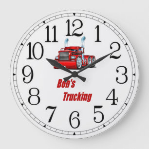 Bob's Trucking Large Clock