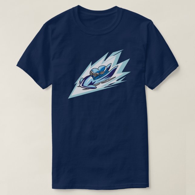 Bobsled Anime Style Illustration Winter Games T-Shirt (Design Front)
