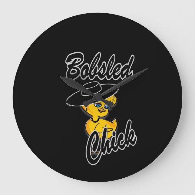 Bobsled Chick #4 Large Clock (Front)