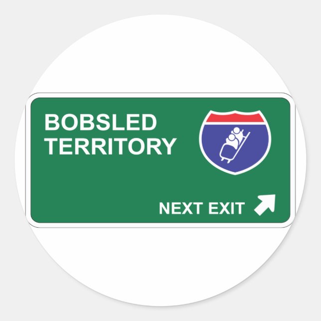 Bobsled Next Exit Classic Round Sticker (Front)